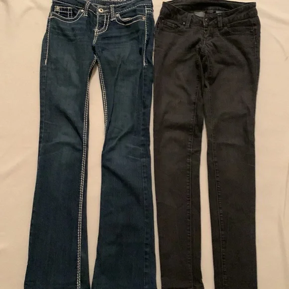 “The Road Is Paved In Blue” Two Pairs of Blue Asphalt Jeans - Picture 2 of 8